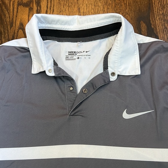 Nike Men's Gray and White Polo Shirt - Picture 3 of 3